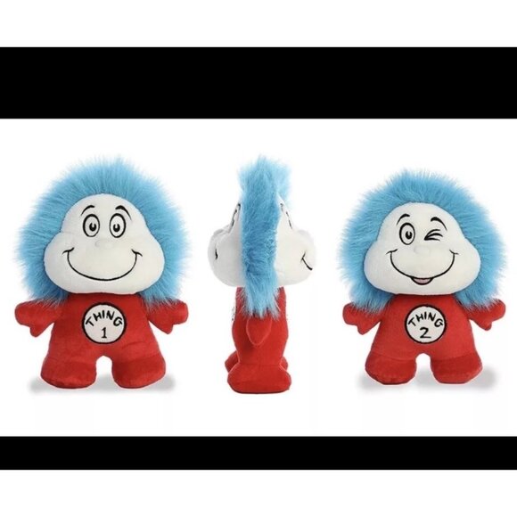 Plush Aurora 2021 Reversible Thing 1 2 Dr. Seuss Cat in Hat 9” Stuffed Animal - Picture 1 of 13